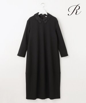  【R(アール)】ダブルクロス レース襟 ワンピース