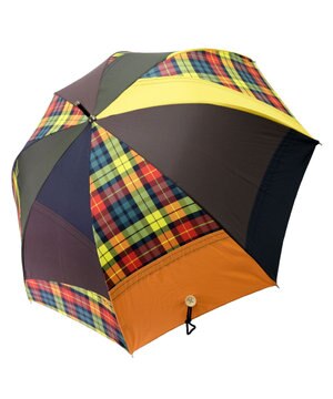  【限定/日本製】メンズ向け プラスリング 長傘60cm YEL/CHK SR62