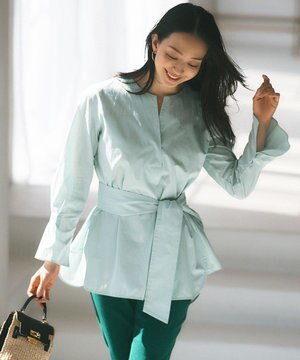  CANCLINI スキッパーベルト付き ブラウス