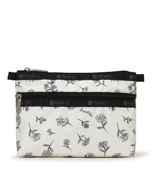  COSMETIC CLUTCH/インクスケッチドフローラルアイボリー