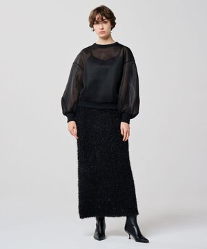  ヘアリー ラメ ニット スカート（uncrave WHITE）