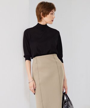  【洗える】 ウールアセテートハイゲージ ハイネックプルオーバー