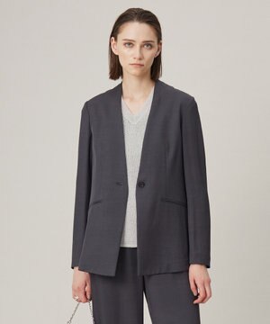  Vi/Ly/Liツイル  ノーカラージャケット