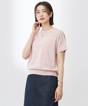  【洗える】メッシュ パターン ニット