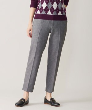  【洗える】チェルビック チェック テーパード パンツ