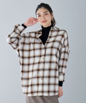  オンブレーチェックシャツ