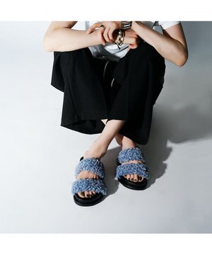  <carino>エコファーもこもこサンダル