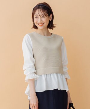 スポンディッシュシャーティングレイヤード ニット