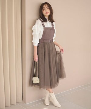 チュールコンビジャンパー スカート