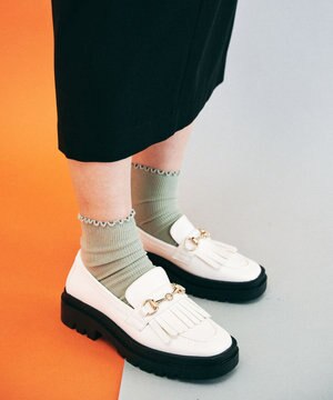  【PRECIEUX JOUET/プレシュウジュエ】トラックソールキルトビットローファー