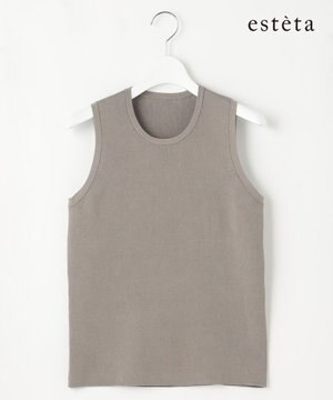  【エステータ】コットンシルク ノースリーブニット