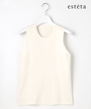  【エステータ】コットンシルク ノースリーブニット