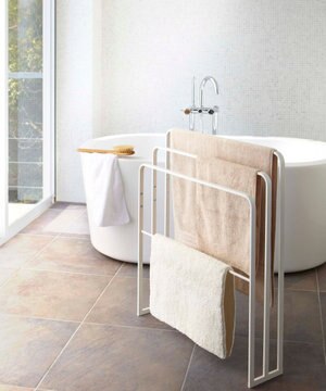  横から掛けられるバスタオルハンガー 3連 タワー ホワイト