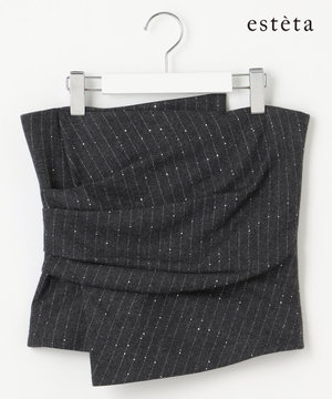  【エステータ】ストライプシークイン ビスチェ