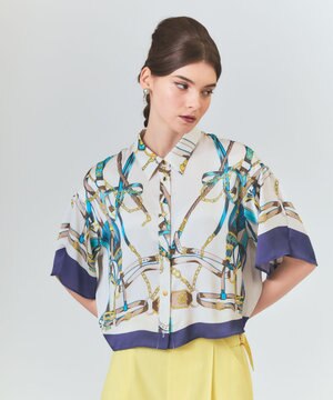  マリンスカーフプリントシャツ