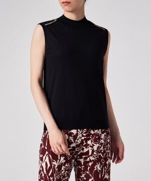  パイピングストライプ ノースリーブ ニット