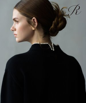  【R(アール)】マイクロンメリノウール パールトリム ニット