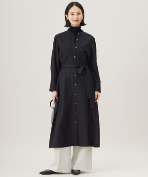  ウールジョーゼットシャツ ワンピース