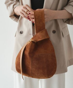  【2025AW新作】本革スエード巾着ハンドバッグ(CE-1582)