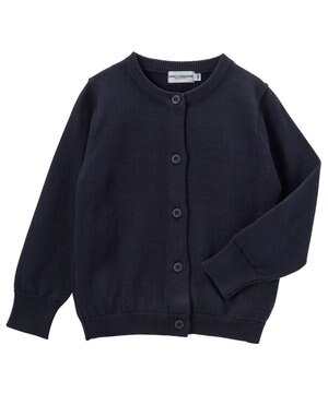  【100-130cm】綿ニットクルーネックカーディガン(女の子用)