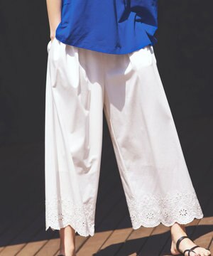 【人気商品再入荷！】カットワークジャージー ワイドパンツ