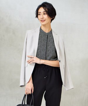  【接触冷感・防シワ・速乾・洗える】レーヨンライクトロ テーラードジャケット