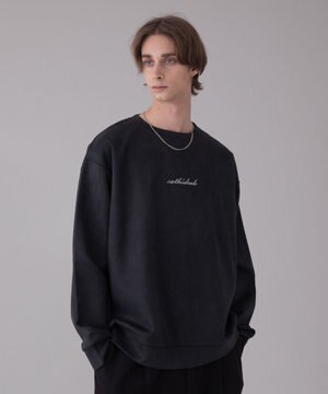  【ユニセックス着用ITEM/2点SET/MLサイズ展開】アクセ付きフェイクスウェードプルオーバー