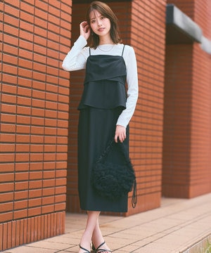 any SiS 【洗える】バイカラーデザインニット ワンピース ネイビー　M 洗える】バイカラーデザインニット ワンピース / ANY SIS