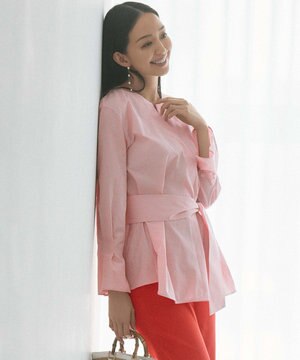 CANCLINI スキッパーベルト付き ブラウス