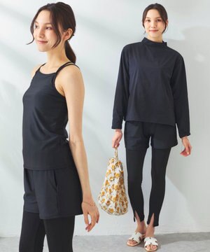  【Ocean Pacific】モックネックラッシュガード付き 水着5点セット