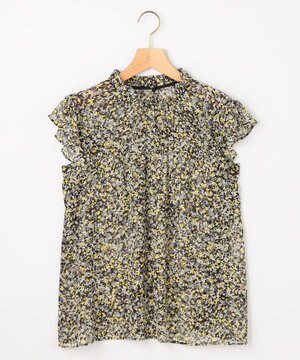  【先行予約】インプレッションフラワープリント フリルブラウス