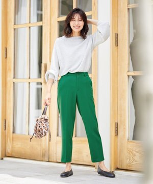 【ウエストゴム/ストレッチ/裏起毛】シークレットウォーム　テーパードパンツ