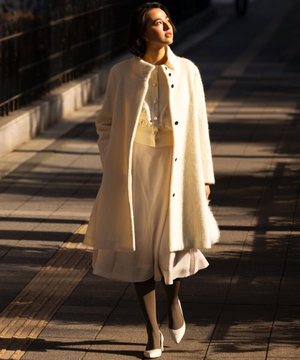 スタンドカラーシャギーコート