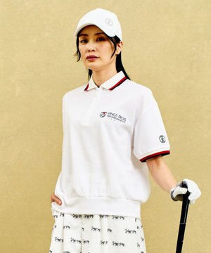  【WOMEN】ゆったりシルエット 半袖ゴルフポロシャツ
