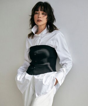  【洗える】ハイゲージスムース ニットビスチェ