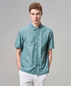  【新柄】ヨシタレース　レギュラーカラー半袖シャツ