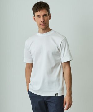 仕事で着られる綿100%【クルー以上モック未満】カバーネック DRESS Tシャツ(25年モデル)