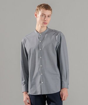 ハイゲージコットンジャージー 　バンドカラーシャツ