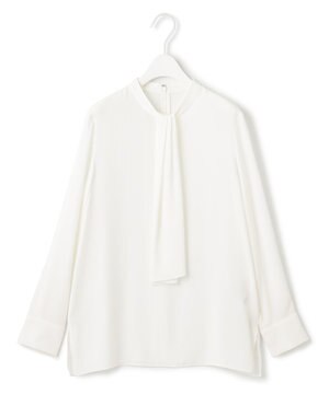  【接触冷感・UVケア・速乾・洗える】BackSatinAmunzen スカーフタイブラウス