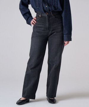  【ブランド人気】HIGH RISE LOOSE BK DENIM PT ハイルーズデニムパンツ ブラック