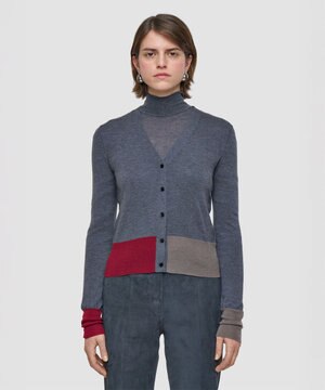  【洗える】キャッシュエアー オーバーレイ　カーディガン