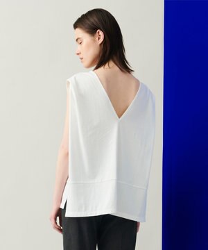 【柚香 光さん着用・洗える】スクエアジャージ スリーブレスカットソー