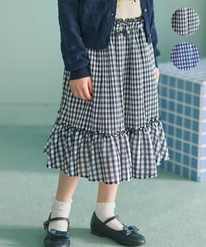  【150-160㎝】ギンガムチェックプリーツ スカート