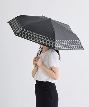  晴雨兼用日傘 折りたたみ傘 まるボーダー／遮光 遮熱 UV