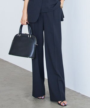  【カタログ掲載・セットアップ対応・セレモニー・ハレの日・通勤】テクスチャードスーツストレートワイド パンツ