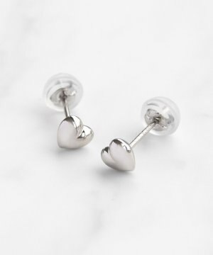  【WEB限定】WITH HEART MINI PIERCED EARRINGS プラチナ ピアス