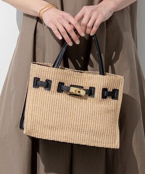  【先行予約】VIOLAd'ORO イタリアンラフィアシート ベルトデザイン 2WAYトートバッグ