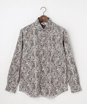  【LIBERTY・綿100％】リバティペイズリープリントコーデュロイ シャツ