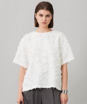 【洗える】 ヘアリーシアージャカード ブラウス