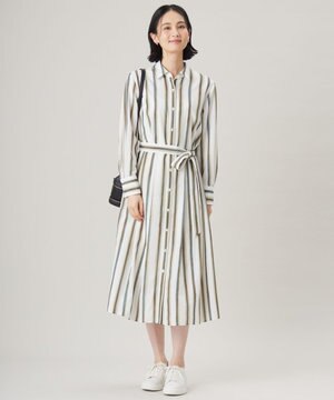  【カタログ掲載・洗える】ストライププリント ワンピース